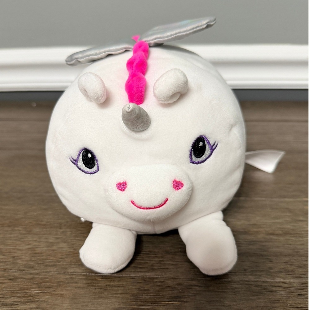 Animal Adventure White Unicorn Plush Toy Wings Pink Mane Horn Cute‎